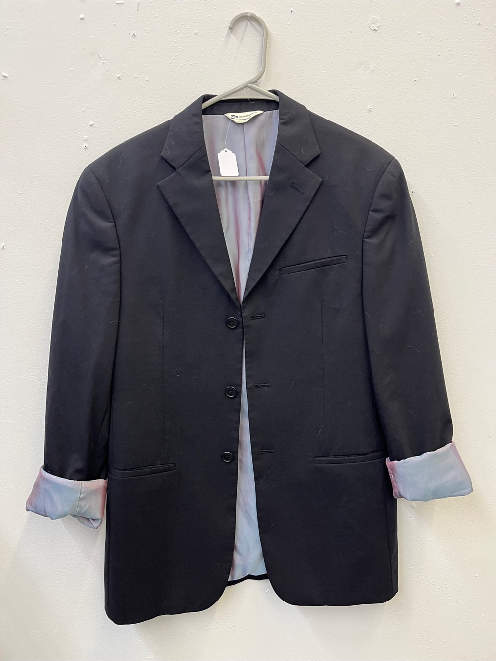 Men's Black Sport Coat with Pastel Lining